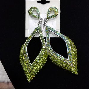 Green Crystal Stone Daggle Earring Studs